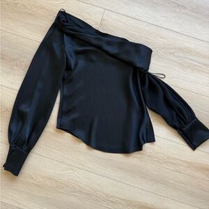 Jonathan Simkhai Black Asymmetrical Blouse